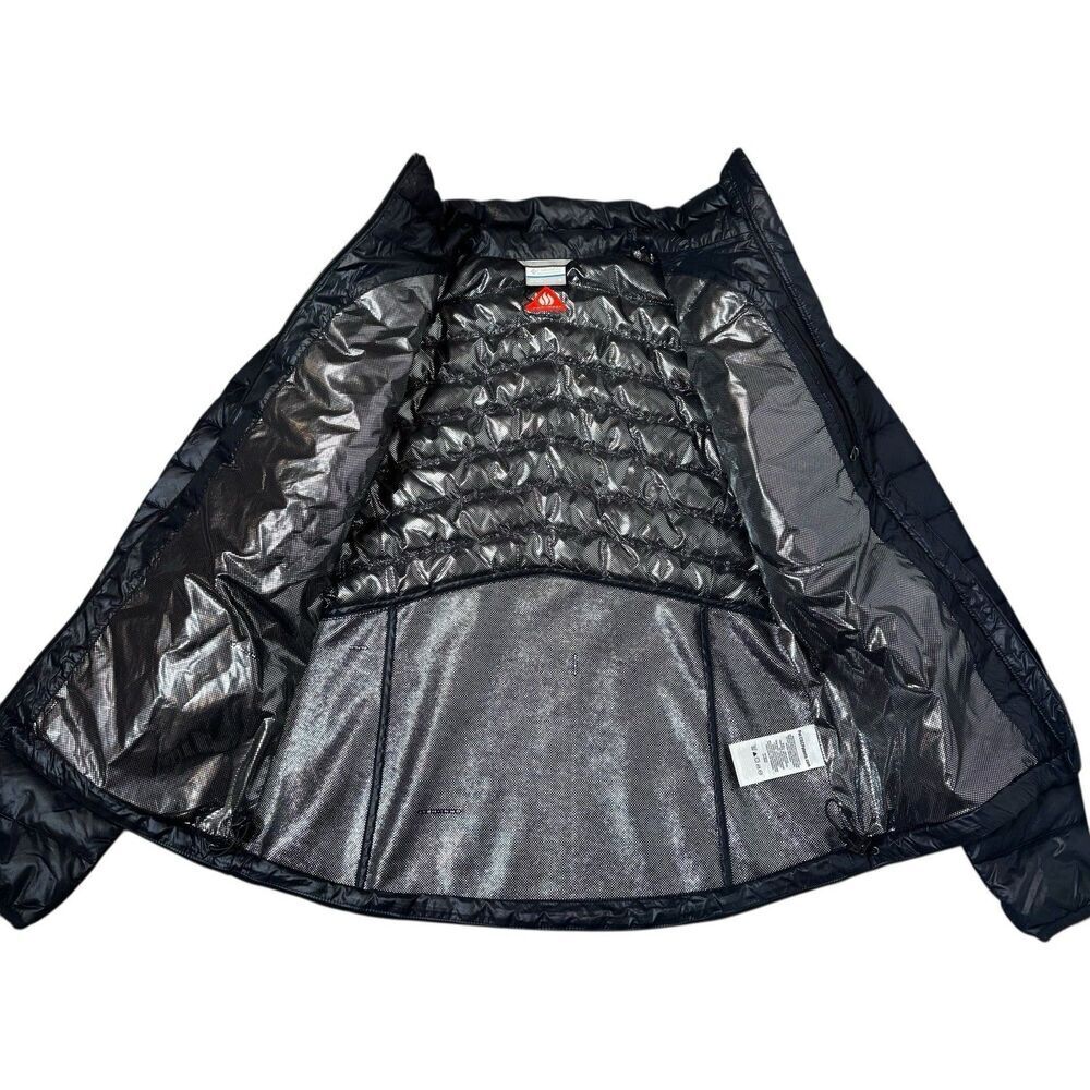 Columbia Down Goose Puffer Jacket Size S Omni Heat 590TD Turbo Black Outdoor - Picture 3 of 14